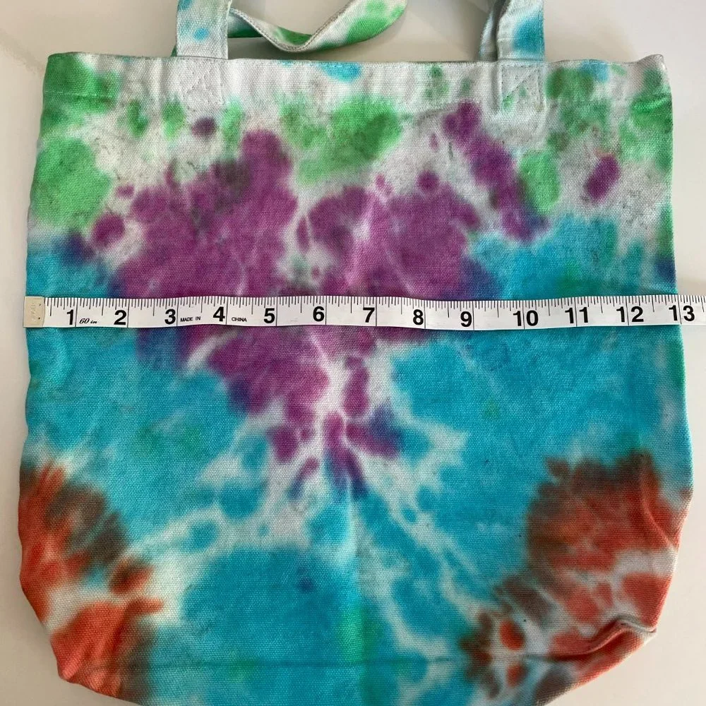Hand Crafted Tie Dye Tote Bag Canvas Cotton Handmade